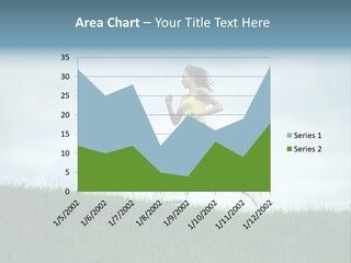 A Woman Running In A Field Of Grass PowerPoint Template