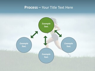 A Woman Running In A Field Of Grass PowerPoint Template