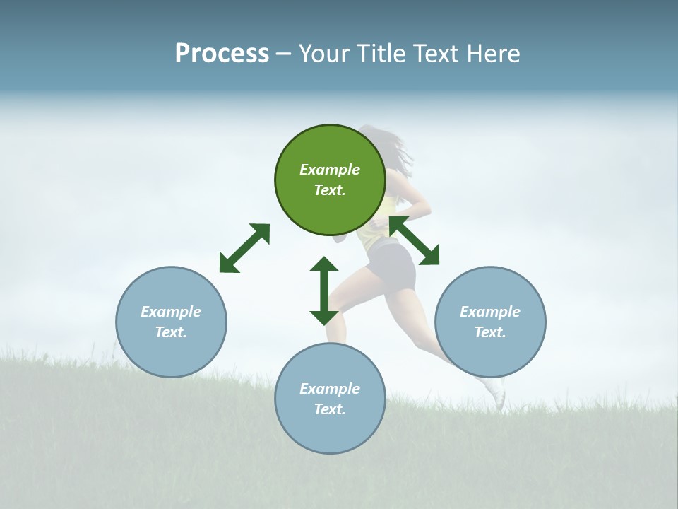 A Woman Running In A Field Of Grass PowerPoint Template