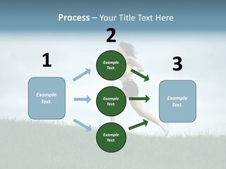 A Woman Running In A Field Of Grass PowerPoint Template