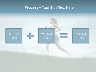 A Woman Running In A Field Of Grass PowerPoint Template