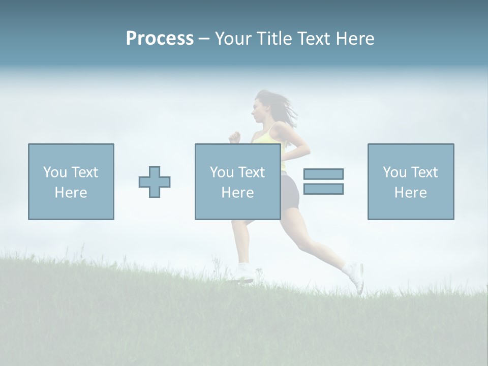 A Woman Running In A Field Of Grass PowerPoint Template