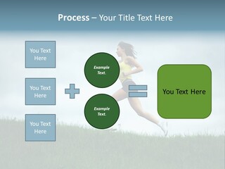 A Woman Running In A Field Of Grass PowerPoint Template