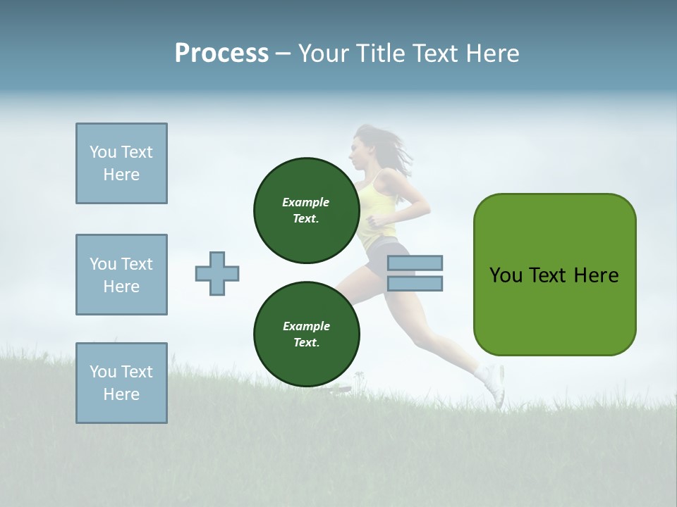 A Woman Running In A Field Of Grass PowerPoint Template