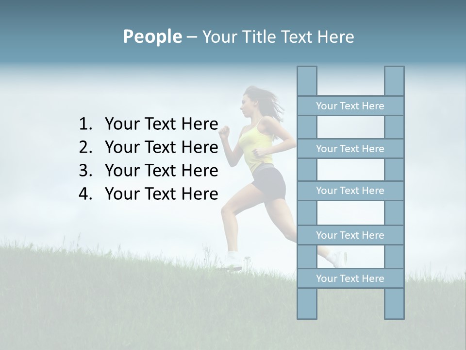 A Woman Running In A Field Of Grass PowerPoint Template