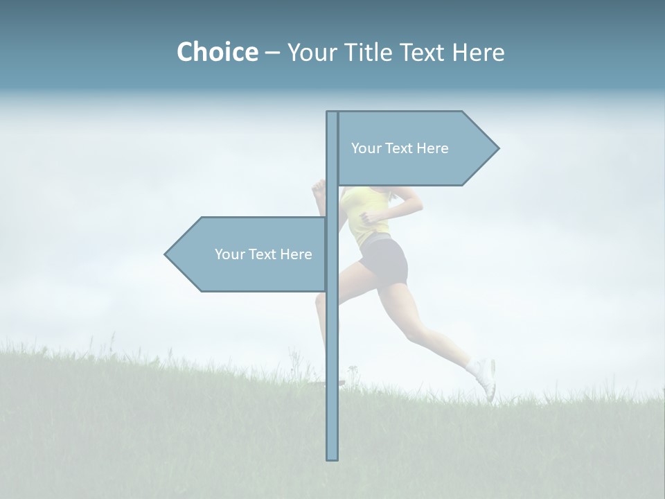 A Woman Running In A Field Of Grass PowerPoint Template