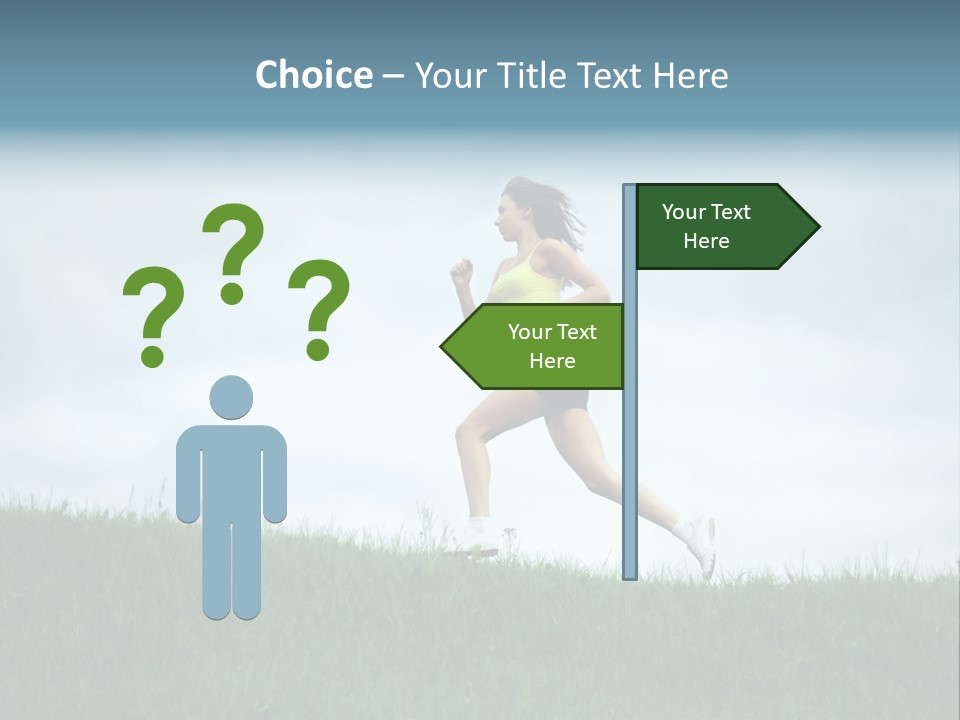A Woman Running In A Field Of Grass PowerPoint Template
