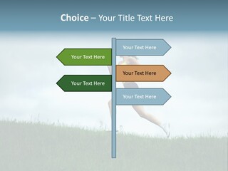 A Woman Running In A Field Of Grass PowerPoint Template