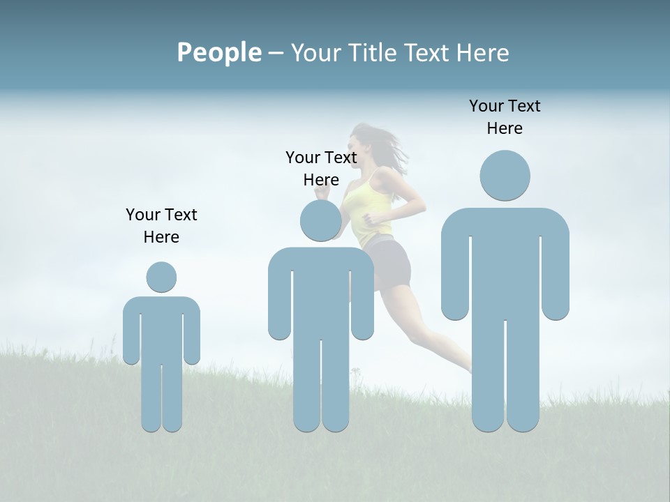 A Woman Running In A Field Of Grass PowerPoint Template