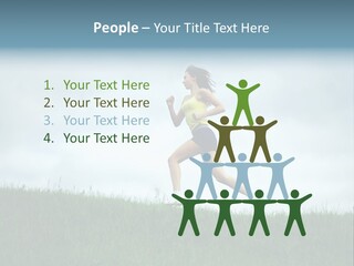 A Woman Running In A Field Of Grass PowerPoint Template