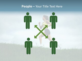 A Woman Running In A Field Of Grass PowerPoint Template