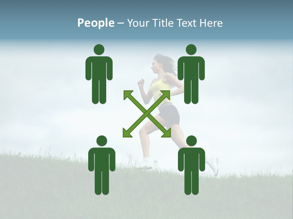 A Woman Running In A Field Of Grass PowerPoint Template