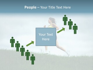 A Woman Running In A Field Of Grass PowerPoint Template