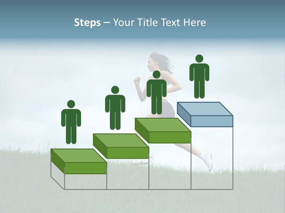 A Woman Running In A Field Of Grass PowerPoint Template
