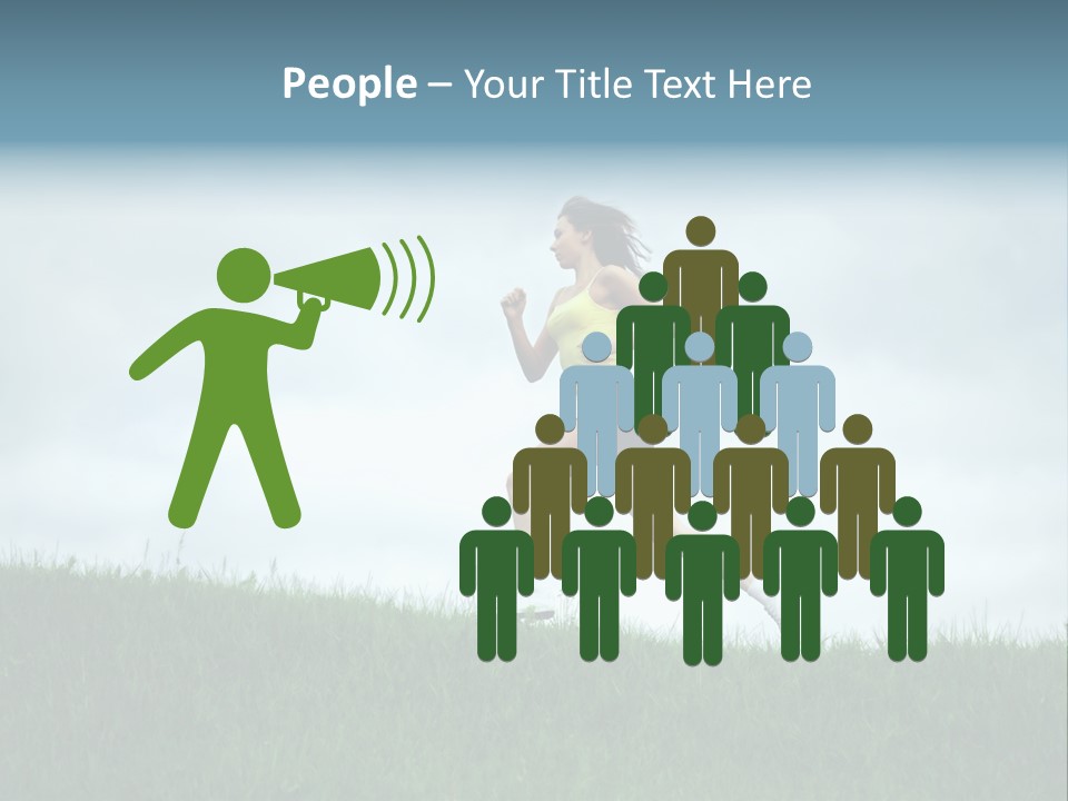 A Woman Running In A Field Of Grass PowerPoint Template