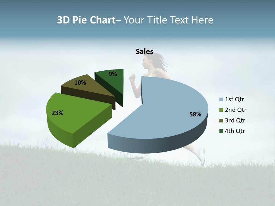 A Woman Running In A Field Of Grass PowerPoint Template