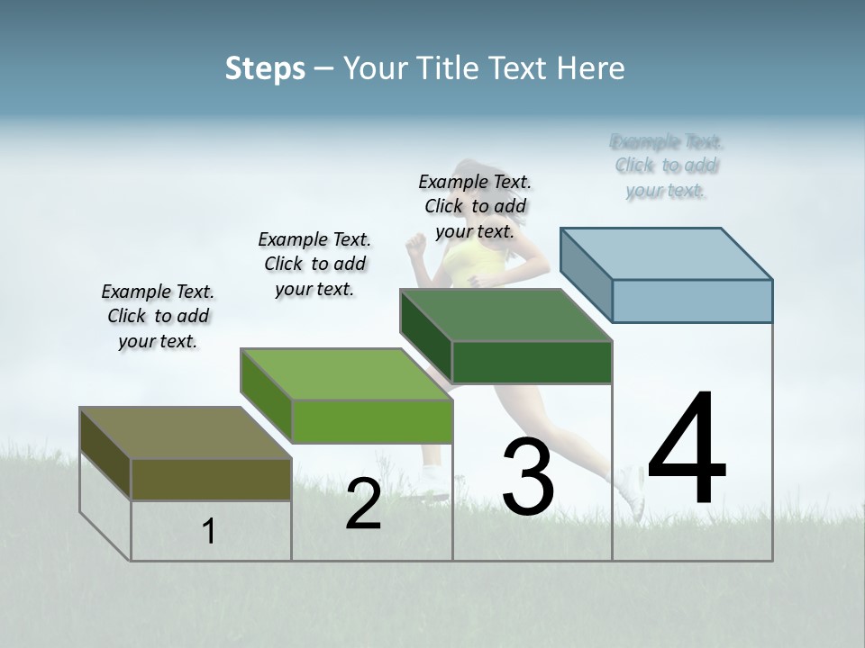 A Woman Running In A Field Of Grass PowerPoint Template