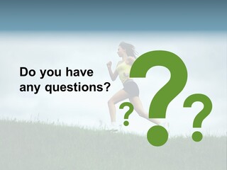 A Woman Running In A Field Of Grass PowerPoint Template