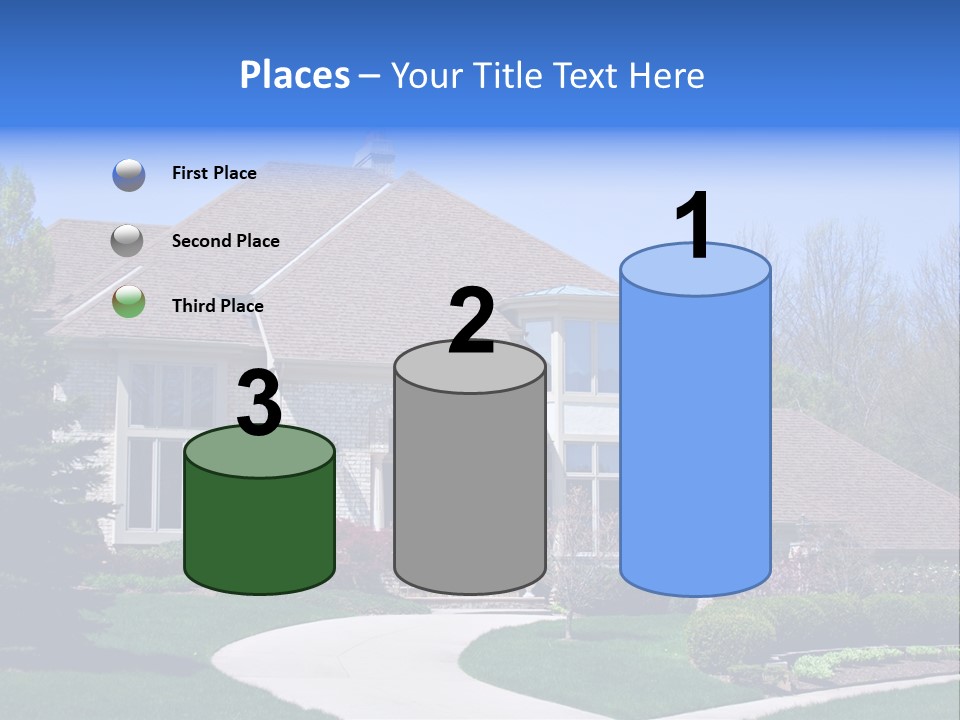 Beautiful Brick American Home Located In A Prestigious Suburb Of Ohio. PowerPoint Template