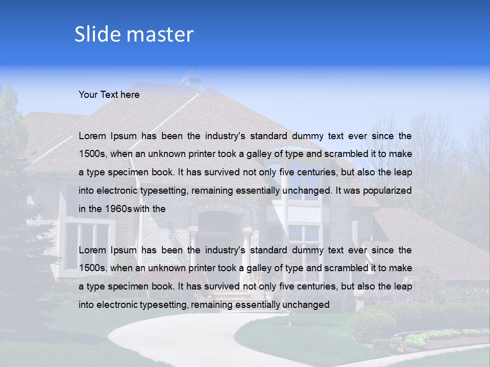 Beautiful Brick American Home Located In A Prestigious Suburb Of Ohio. PowerPoint Template