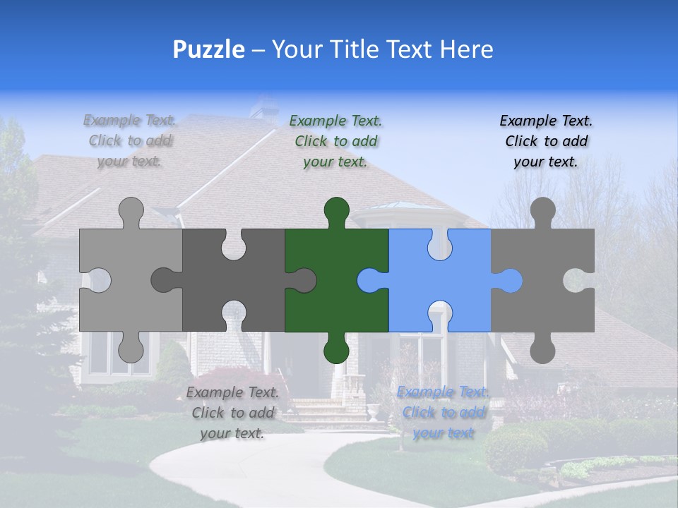 Beautiful Brick American Home Located In A Prestigious Suburb Of Ohio. PowerPoint Template