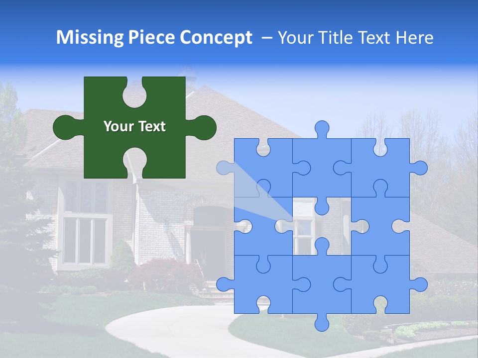 Beautiful Brick American Home Located In A Prestigious Suburb Of Ohio. PowerPoint Template