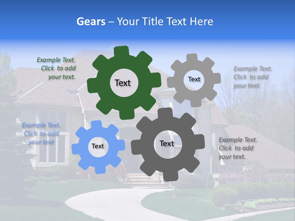 Beautiful Brick American Home Located In A Prestigious Suburb Of Ohio. PowerPoint Template