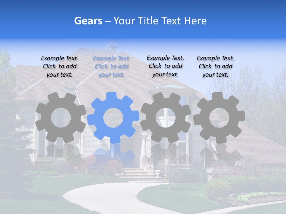 Beautiful Brick American Home Located In A Prestigious Suburb Of Ohio. PowerPoint Template