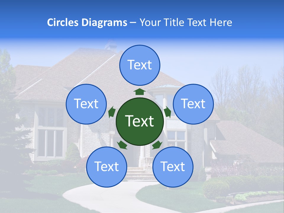 Beautiful Brick American Home Located In A Prestigious Suburb Of Ohio. PowerPoint Template