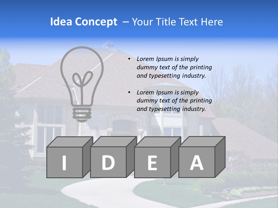 Beautiful Brick American Home Located In A Prestigious Suburb Of Ohio. PowerPoint Template