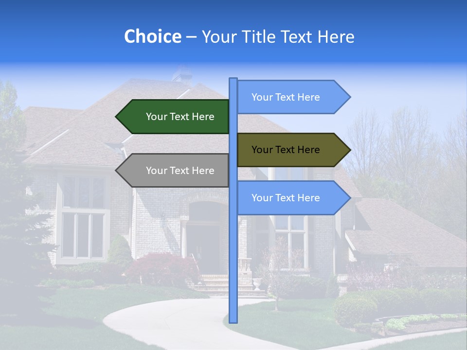 Beautiful Brick American Home Located In A Prestigious Suburb Of Ohio. PowerPoint Template