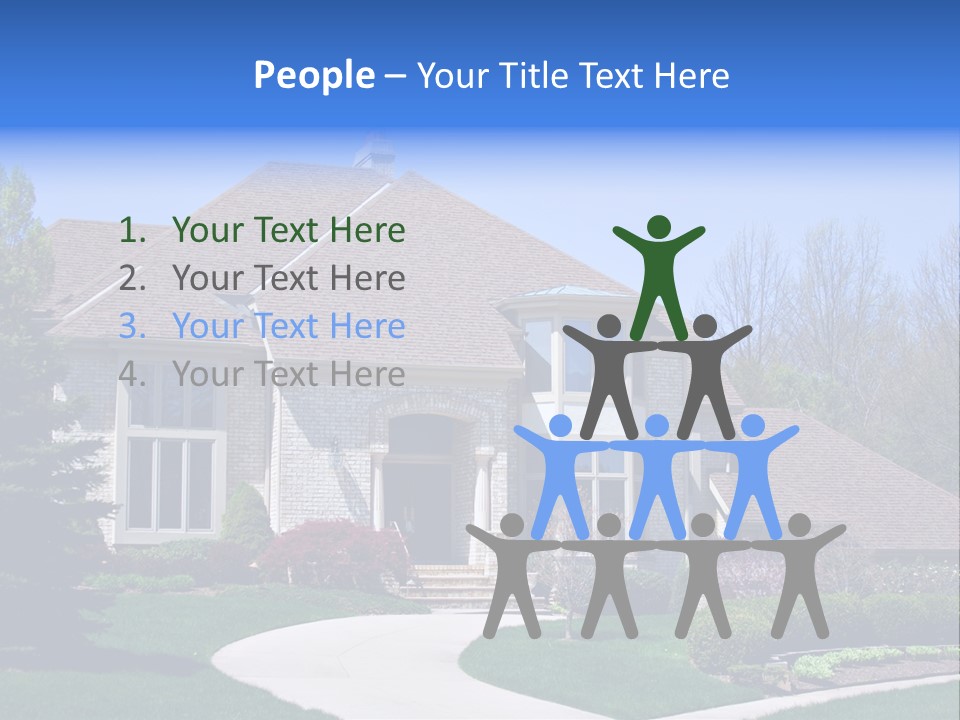 Beautiful Brick American Home Located In A Prestigious Suburb Of Ohio. PowerPoint Template