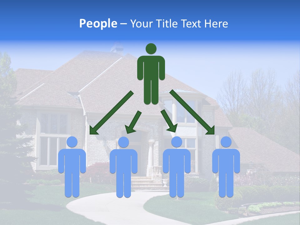 Beautiful Brick American Home Located In A Prestigious Suburb Of Ohio. PowerPoint Template