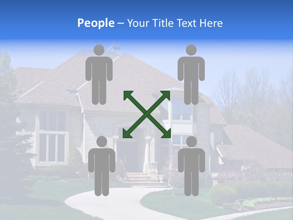 Beautiful Brick American Home Located In A Prestigious Suburb Of Ohio. PowerPoint Template