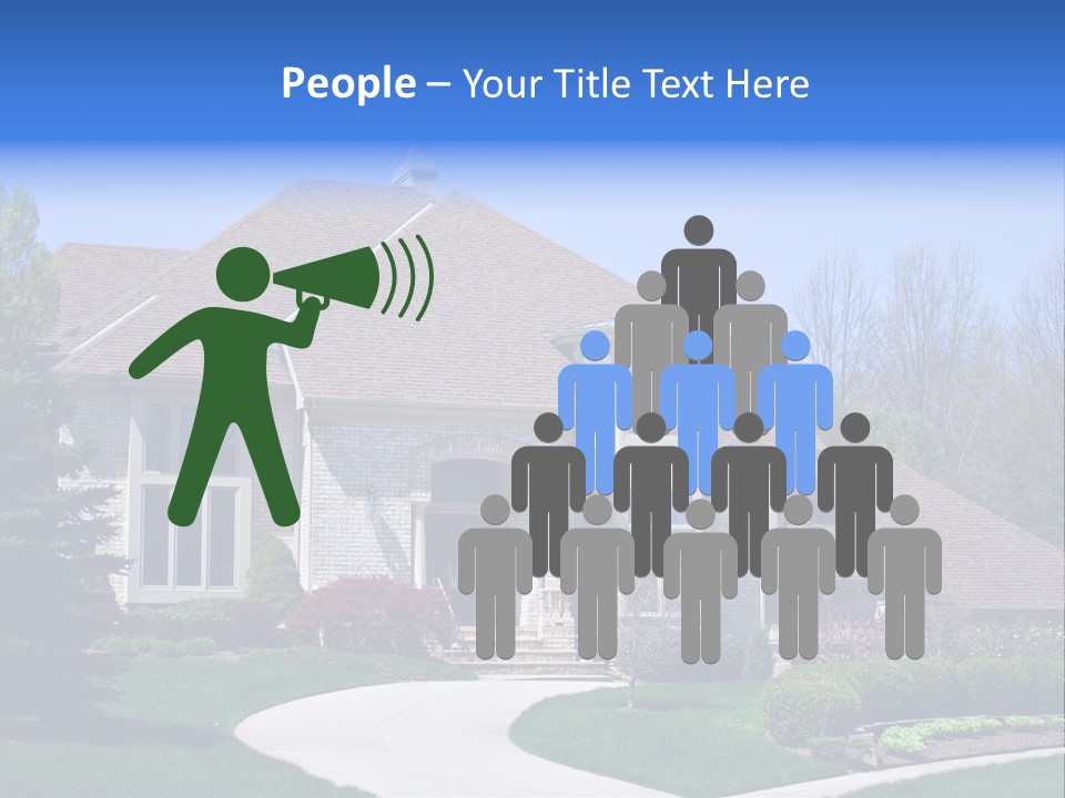 Beautiful Brick American Home Located In A Prestigious Suburb Of Ohio. PowerPoint Template