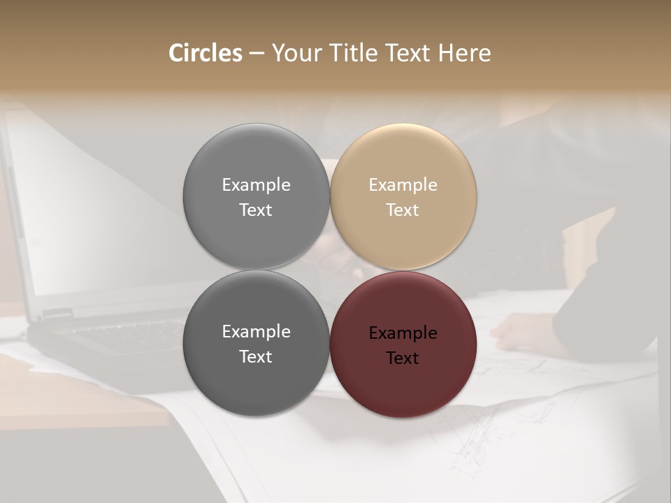 Two People Shaking Hands Over A Laptop Computer PowerPoint Template