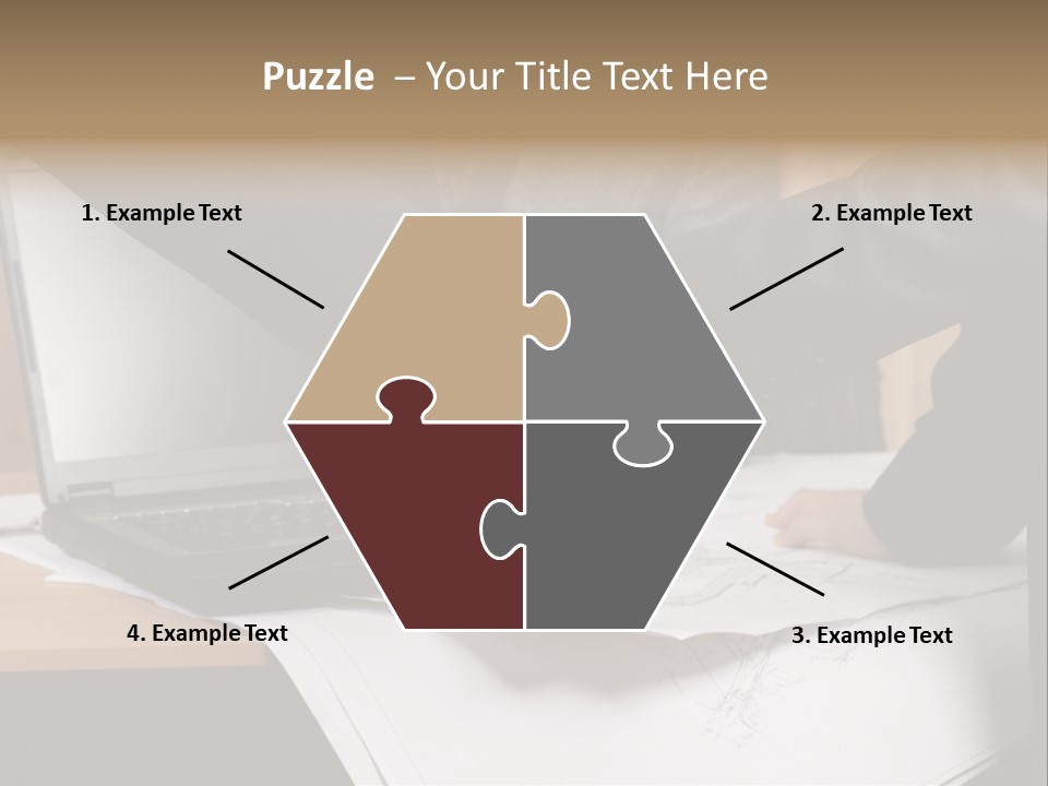 Two People Shaking Hands Over A Laptop Computer PowerPoint Template
