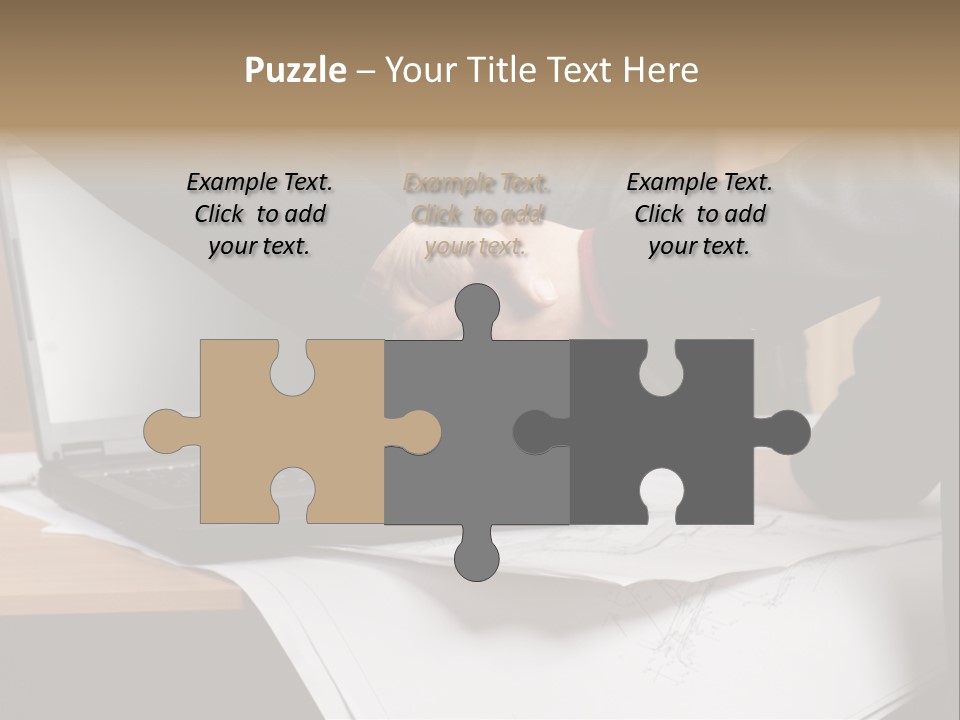 Two People Shaking Hands Over A Laptop Computer PowerPoint Template