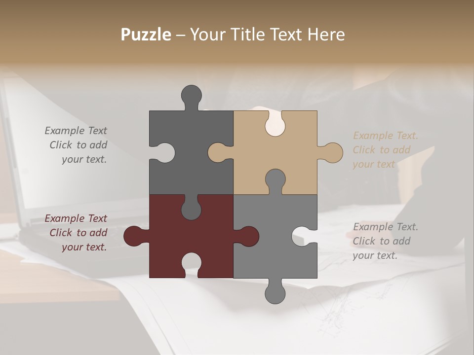 Two People Shaking Hands Over A Laptop Computer PowerPoint Template