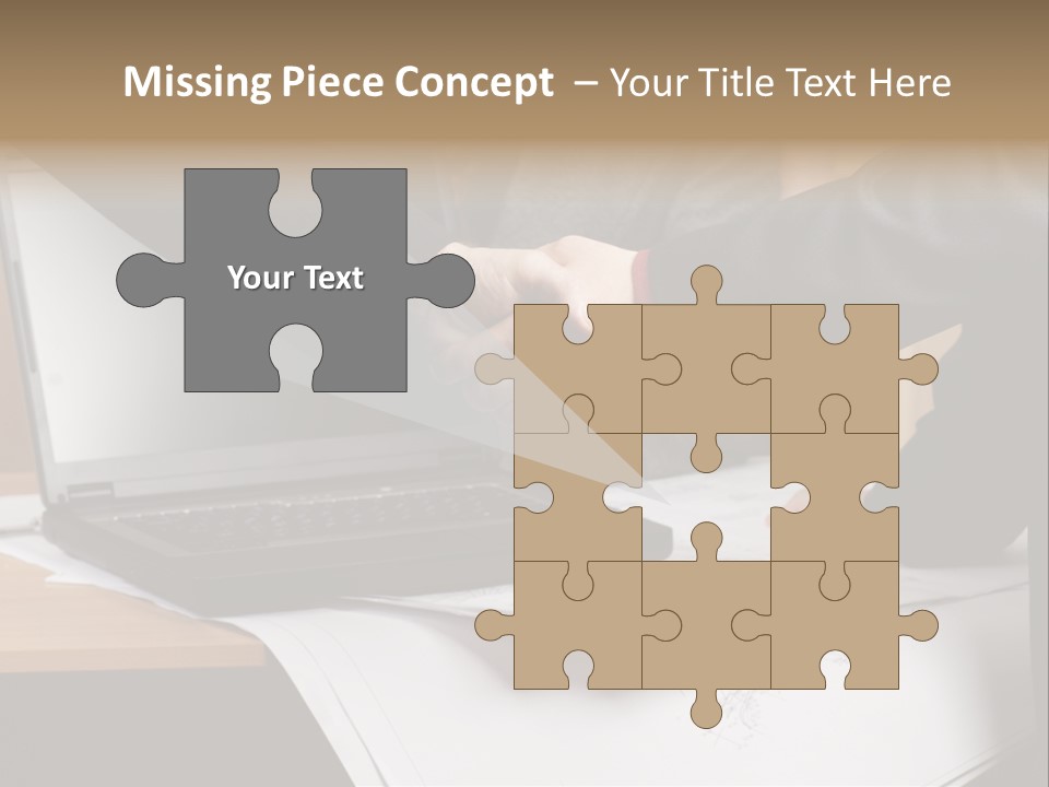 Two People Shaking Hands Over A Laptop Computer PowerPoint Template