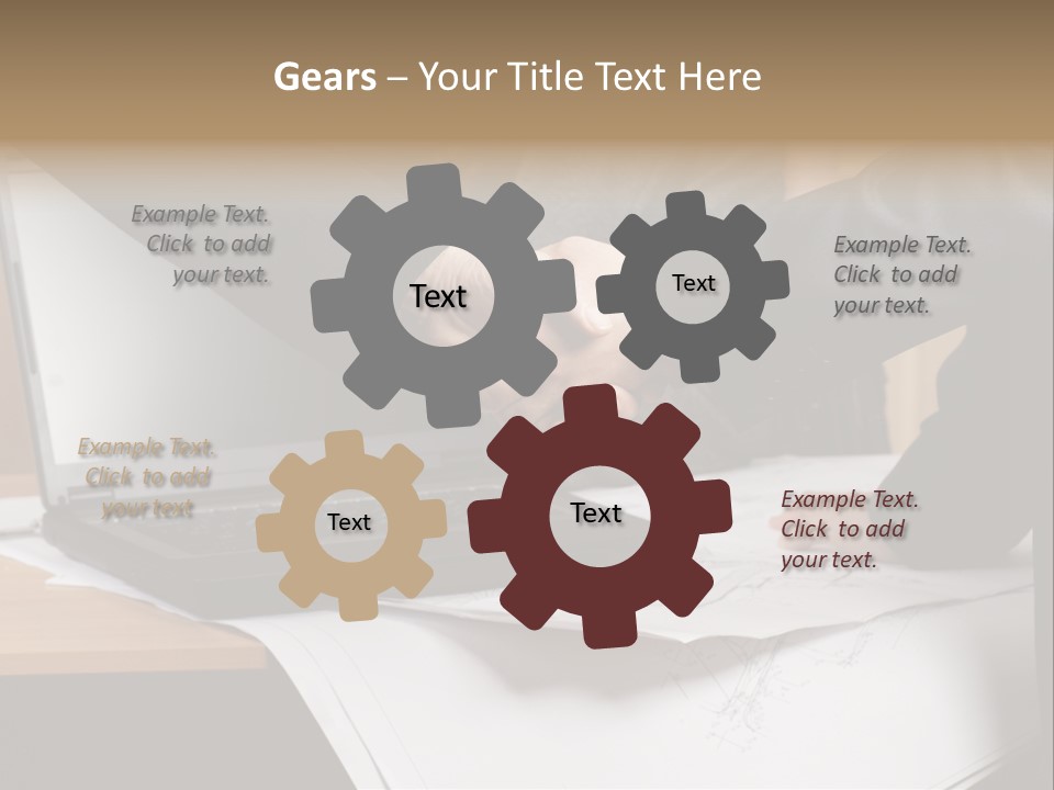 Two People Shaking Hands Over A Laptop Computer PowerPoint Template