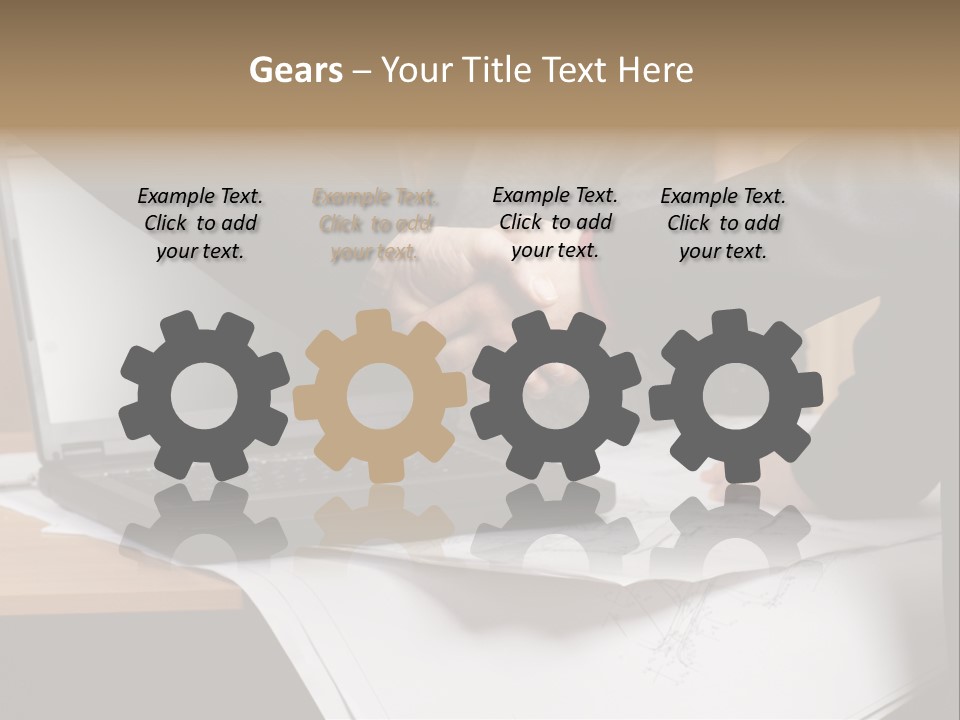 Two People Shaking Hands Over A Laptop Computer PowerPoint Template