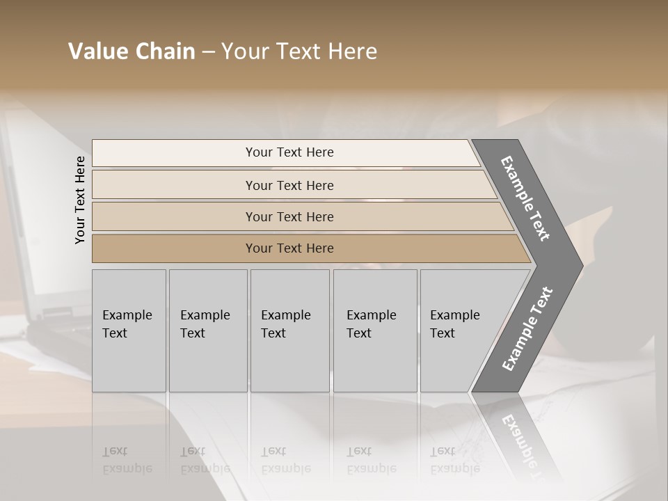 Two People Shaking Hands Over A Laptop Computer PowerPoint Template