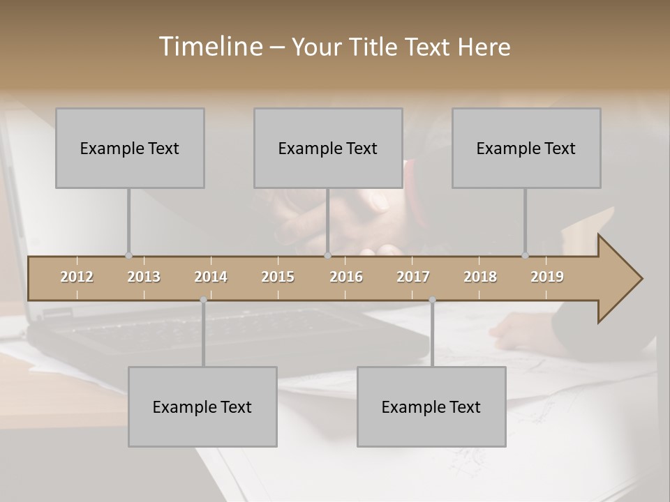 Two People Shaking Hands Over A Laptop Computer PowerPoint Template