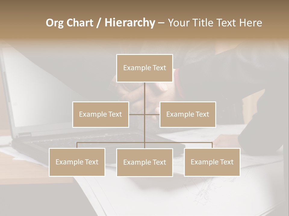 Two People Shaking Hands Over A Laptop Computer PowerPoint Template