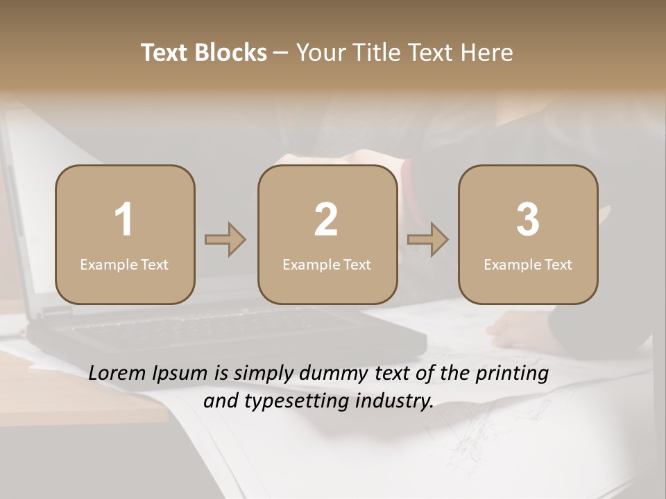 Two People Shaking Hands Over A Laptop Computer PowerPoint Template