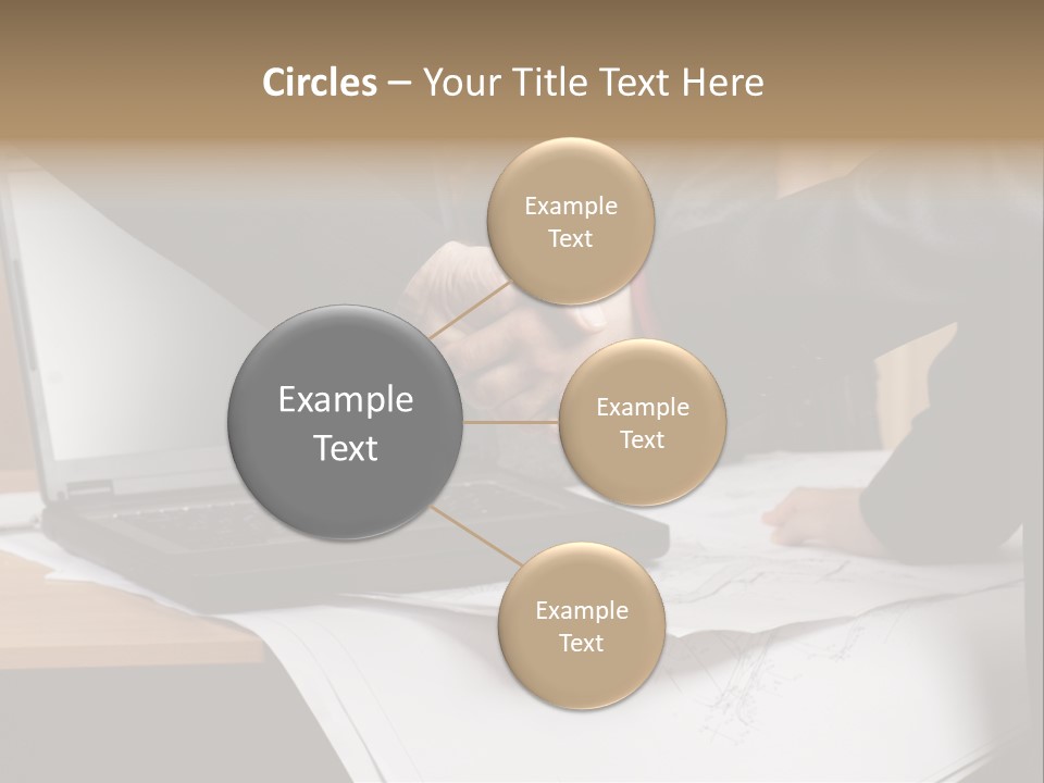 Two People Shaking Hands Over A Laptop Computer PowerPoint Template