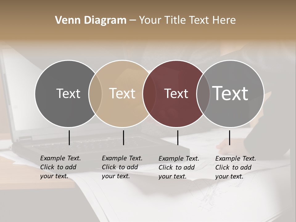Two People Shaking Hands Over A Laptop Computer PowerPoint Template