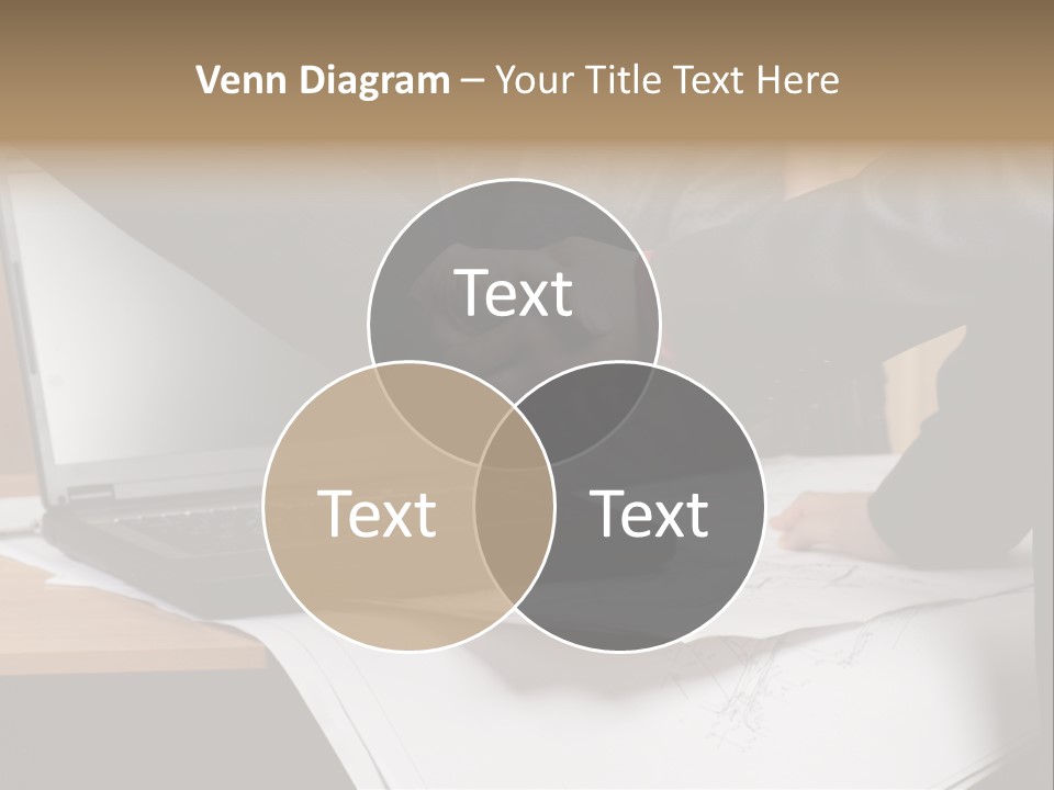 Two People Shaking Hands Over A Laptop Computer PowerPoint Template