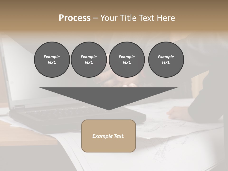 Two People Shaking Hands Over A Laptop Computer PowerPoint Template